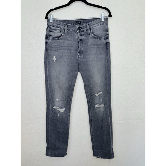 Mother The Scrapper Cuff Ankle Fray Jeans in Unstitched In The Dark Size 27 R2 - Picture 6 of 9